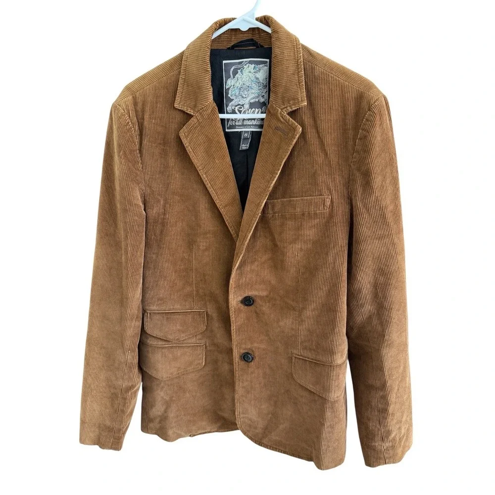 Seven For All Mankind Corduroy‎ Blazer Jacket Men's Size Small Brown